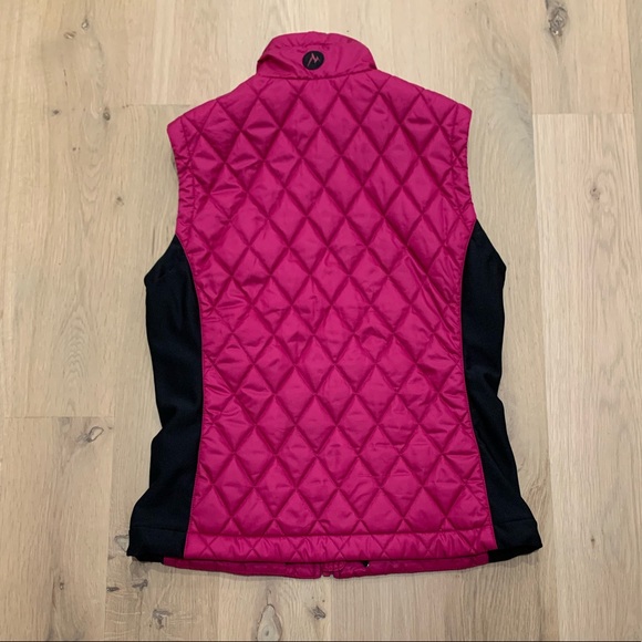 Marmot Kitzbuhel Quilted Vest Raspberry Pink & Black size Small - Picture 8 of 15